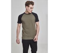 Urban Classics Raglan Contrast Tee, Maglietta Uomo, Verde/Nero (Olive/Black 00595), M