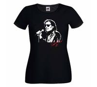 T-shirt Vasco Rossi blasco volto siamo solo noi cotone donna nera anni 80 90