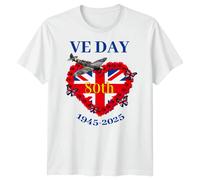 T-shirt VE Day 80th Anniversary, UK Union Jack, WWII Remembrance, 1945 -...