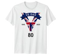 T-shirt VE Day 80th Anniversary, UK Union Jack, WWII Remembrance, 1945 -...