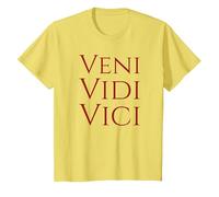 T-Shirt Veni Vidi Vici - Camicia Gaio Giulio Cesare Maglietta, Bambini, Limone, 3 Anni