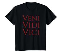 T-Shirt Veni Vidi Vici - Camicia Gaio Giulio Cesare Maglietta, Bambini, Nero, 12 Anni