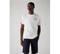 T shirt Vintage Fit stampata Bianco / Paris District White + levi > clothing > men
