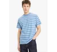 T shirt Vintage Levi's® Red Tab™ Blu / Bardo Stripe Bleached Denim Jersey levi > clothing > men > t > shirts