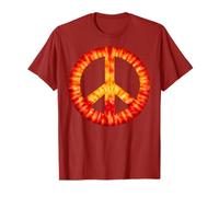 T-Shirt Vintage per Festival con Segno della Pace Tie Dye Maglietta