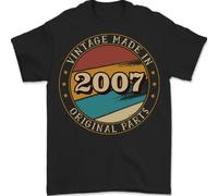 T-Shirt Vintage Per Il 18° Compleanno Fatta Nel 2007 In Cotone 100%