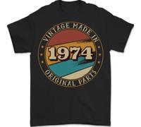 T-Shirt Vintage Per Il 51° Compleanno Fatta Nel 1974 In 100% Cotone