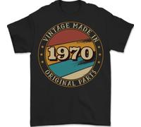 T-Shirt Vintage Per Il 55° Compleanno Fatta Nel 1970 In 100% Cotone