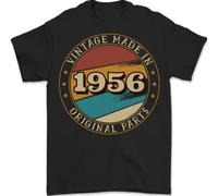 T-Shirt Vintage Per Il 70° Compleanno Fatto Nel 1956 Uomo 100% Cotone