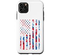 T-shirt vintage rossa bianca e blu tie dye con bandiera americana Custodia per iPhone 11 Pro Max