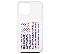 T-shirt vintage rossa bianca e blu tie dye con bandiera americana Custodia per iPhone 12 Pro Max
