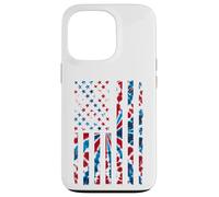 T-shirt vintage rossa bianca e blu tie dye con bandiera americana Custodia per iPhone 13 Pro