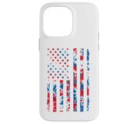 T-shirt vintage rossa bianca e blu tie dye con bandiera americana Custodia per iPhone 14 Pro Max