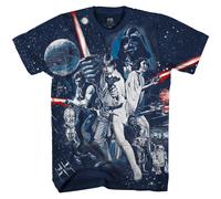 T-Shirt Vintage Star Wars Guerra Dei Mondi Stampa Allover Adulto
