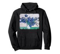 T-shirt vintage Van Gogh Irises Flowers Dipinto d'arte floreale Felpa con Cappuccio