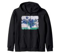 T-shirt vintage Van Gogh Irises Flowers Dipinto d'arte floreale Felpa con Cappuccio