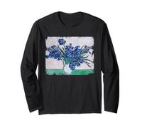 T-shirt vintage Van Gogh Irises Flowers Dipinto d'arte floreale Maglia a Manica