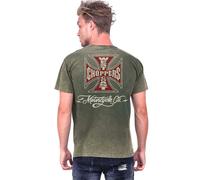 T-shirt vintage WCC Motorcycle Co., lavaggio verde Taglia XL