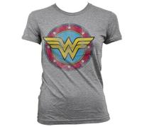 T-shirt Wonder Woman Distressed Logo superhero maglia Donna ufficiale by Hybris