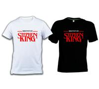 T-shirt WRITTEN BY STEPHEN KING unisex cotone bianca nera idea regalo libri