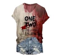 T-Shirt You're Next, STO Bene Camicia Insanguinata da Donna, Problema Insanguinato Risolto,Donne Divertenti Halloween Orrore del Sangue Vestiti Regalo Schizzi di Sangue Top Magliette Divertenti Donna