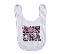 t-shirteria Bavaglini Neonato Personalizzati Aurora Regalo Neonata Neonato Set Pappa Svezzamento Regalo Nascita Bimbo Bimba