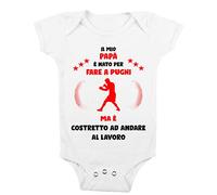 t-shirteria Body intimo da giorno da Neonato Il mio Papà è Nato per fare a pugni ma è costretto ad andare a Lavoro Boxe Pugilato Festa Papà