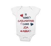 t-shirteria Body intimo da giorno Neonato Calcio Personalizzabile - Io Sono Cagliaritano come Zia [ PERSONALIZZA NOME ] - Body intimo da giorno Bimbo Calcio - Zia - Idea Regalo