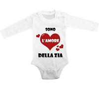 t-shirteria Body intimo da giorno Neonato Manica Lunga Sono l'amore della Zia Neonati Bimbo Bimba