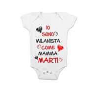 t-shirteria Body Neonato Calcio Personalizzabile - Io Sono Milanista come Mamma [ SCRIVI NOME ] - Body Bimbo Calcio - Mamma - Neo Mamma Regalo