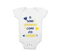t-shirteria Body Neonato Calcio Personalizzabile - Io Sono Veronese come Zio [ PERSONALIZZA NOME ] - Body Bimbo Calcio - Zio - Idea Regalo