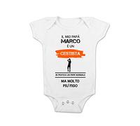 t-shirteria Body Neonato con Nome - Il Mio Papà [ PERSONALIZZA NOME ] è un Cestista - Un Papa' normale ma Molto Più Figo - Basket - Pallacanestro