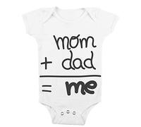 t-shirteria Body Neonato con Scritte Mom + Dad = Me Mamma + Papà = io Famiglia Neonati Bimbo Bimba Idee Regalo