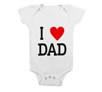 t-shirteria Body Neonato Divertente I Love Dad Festa del Papà Amore Figlio Figlia Body con Disegno