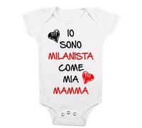 t-shirteria Body Neonato Divertenti Io sono Milanista come mia Mamma Calcio Bimbo idea Regalo Simpatica