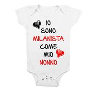 t-shirteria Body Neonato Divertenti Io sono Milanista come mio Nonno Nonni Calcio Bimbo idea Regalo Simpatica