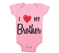 t-shirteria Body Neonato I Love My Brother Amo mio Fratello Fratellini Famiglia Body per Neonati Manica corta