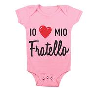 t-shirteria Body Neonato Io Amo mia Sorella Fratellino Sorellina Body Neonati Famiglia Idea Regalo