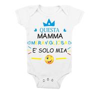 t-shirteria Body Neonato Maschietto Questa Mamma meravigliosa è solo mia Madre Bimbo Body Festa della Mamma