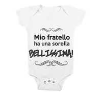 t-shirteria Body Neonato Sorellina Mio Fratello ha una Sorella bellissima Fratellini Body Femminuccia Famiglia
