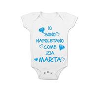 t-shirteria Body Neonato Zia Personalizzabile - Io Sono Napoletano come Zia [ PERSONALIZZA NOME ] - Squadra calcio - Soccer - Zia - Neonato - Tifo - Idea Regalo