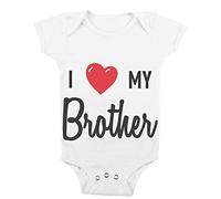t-shirteria Body per Neonato I Love My Brother Amo mio Fratello Fratellini Famiglia Body per Neonati Manica corta