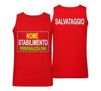 t-shirteria - Canotta Bagnino Personalizzata Uomo - Comoda, 100% Cotone Traspirante - Professionale, Riconoscibile in Situazioni di Emergenza - (M)