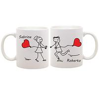 t-shirteria Coppia di tazze amore - personalizzabili con il [NOME] - idea regalo per l' innamorato - san valentino - una personalizzazione unica per la coppia