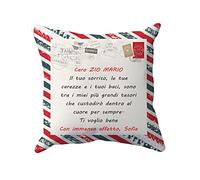 t-shirteria Cuscino Zio Personalizzabile Tuo Sorriso Carezze Baci Zietto Nipote Con affetto Lettera Cuscino con dedica Idea Regalo
