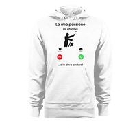 t-shirteria Felpa con Cappuccio Mestiere Imbianchino Idea Regalo Simpatica Uomo, Amico, Felpe Mestieri, 100% in Cotone (La mia Passione Mi Chiama e io Devo Andare)