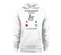 t-shirteria Felpa con Cappuccio Mestiere Pizzaiolo Idea Regalo Simpatica Uomo, Amico, Felpe Mestieri, 100% in Cotone (La mia Passione Mi Chiama e io Devo Andare)
