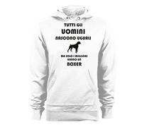 t-shirteria Felpa con Cappuccio Tutti Gli Uomini Nascono Uguali ma Solo i Migliori Hanno Un Boxer - Cani - Dog - Humor - Tutte Le Taglie