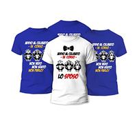 t-shirteria - Magliette Addio al Celibato - Set Completo con Maglia Speciale per Lo Sposo e Colorate per Amici - Gadget Festa con Materiali Traspiranti e Certificati (Tre Scimmiette, Blu)