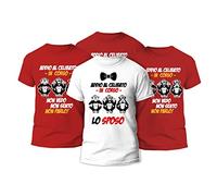 t-shirteria - Magliette Addio al Celibato - Set Completo con Maglia Speciale per Lo Sposo e Colorate per Amici - Gadget Festa con Materiali Traspiranti e Certificati (Tre Scimmiette, Rosso)